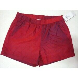 Womens New NWT Columbia Red M Hike Shorts Tidal Spray PFG Nice Casual Zip UPF